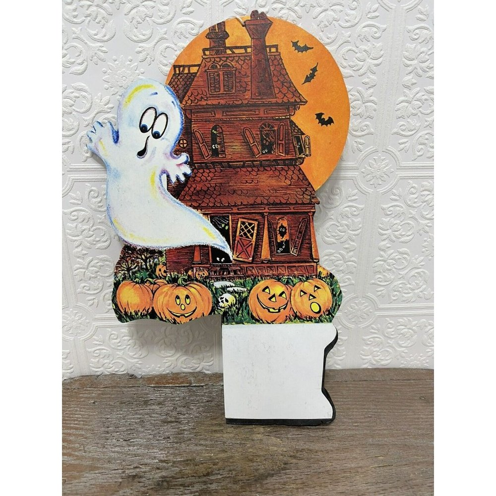Vintage Halloween Ghost Black Honeycomb Tissue Paper Decoration - Kitschy Fun - Picture 9 of 9